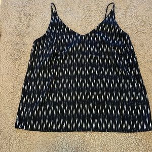 Banana Republic Factory - silky camisole, blue ikat print, size small